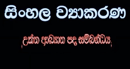 Sinhala Grammar (uktha akyatha sambandaya)