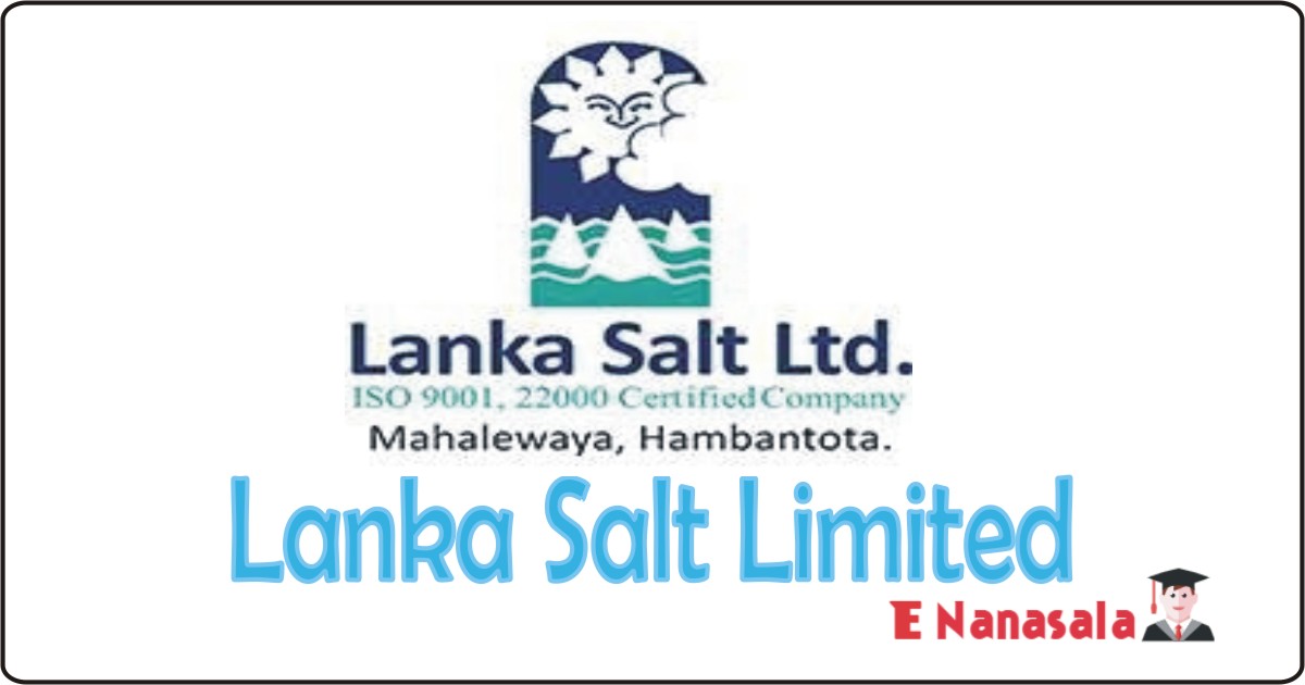 Government Job Vacancies in Lanka Salt Limited, Lanka Salt Limited Maintenance and Process Supervision Manager